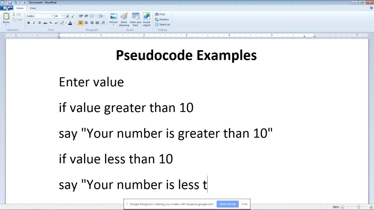 program design with pseudo code